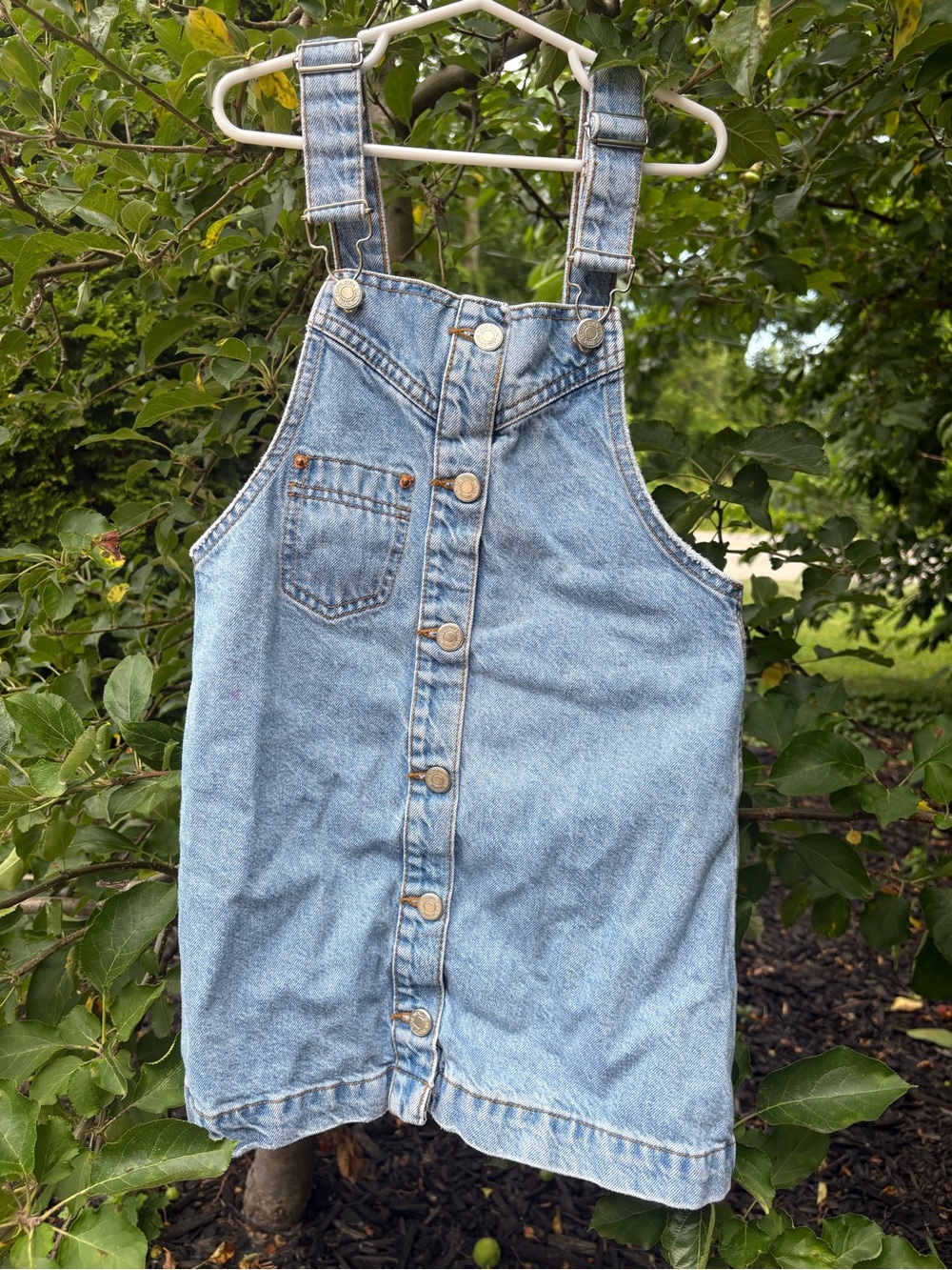 Zara Light Blue Denim Overall Dress